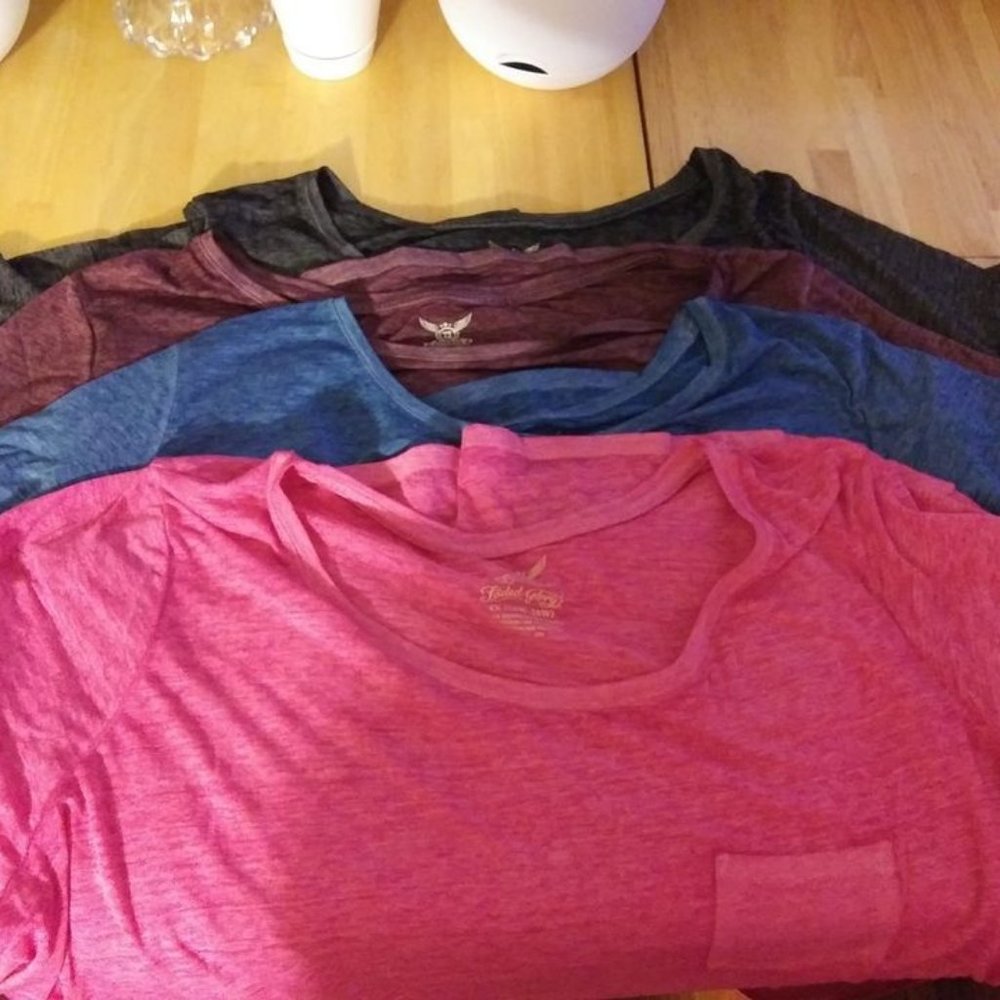 Lot of 4 ladies size 4x Faded Glory slinky tshirts